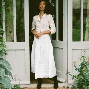 Doen White Midi Skirt
